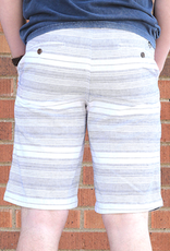 Navy Striped White Shorts