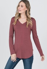 Modal Long Sleeve V-Neck Top