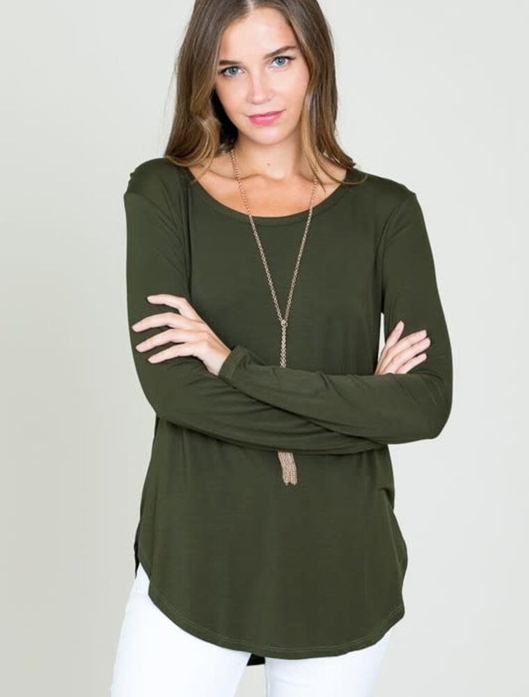 Modal Long Sleeve Round Neck Top