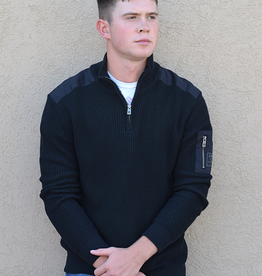 Mock Neck Polo Sweater With Pocket