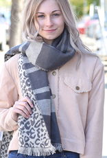 Animal Print Plaid Scarf