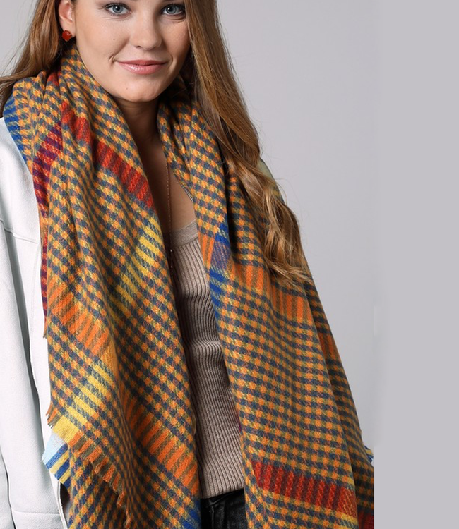 Windowpane Plaid Square Scarf Boutique 23