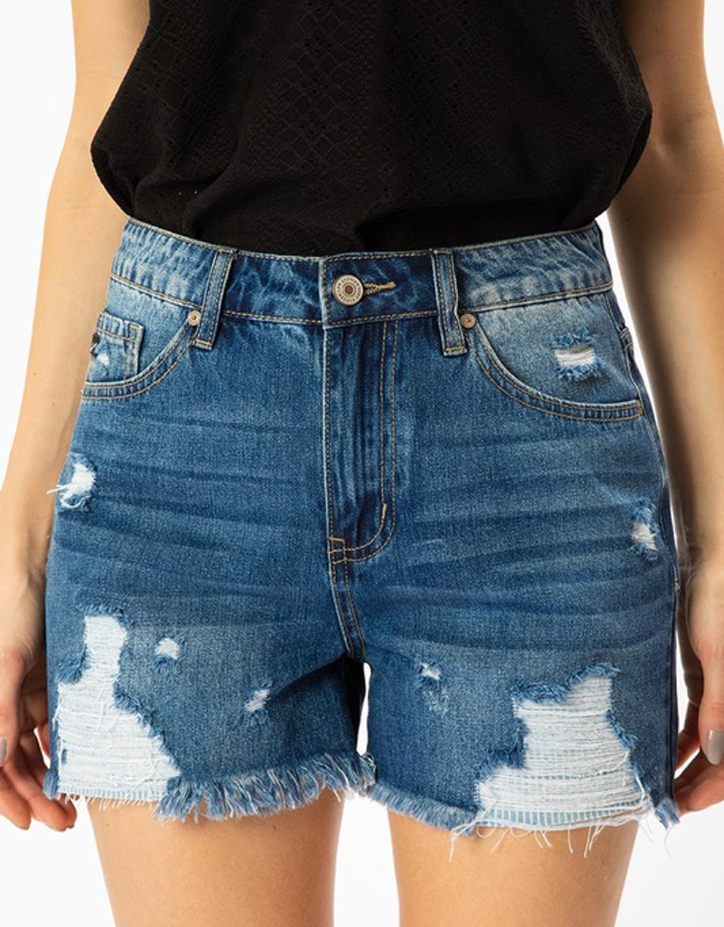 distressed hem shorts
