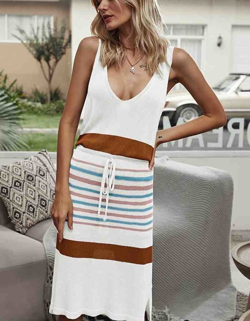multicolor midi dress