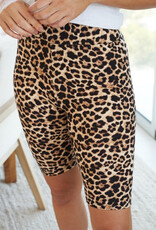 Cheetah Print Knit Biker Shorts