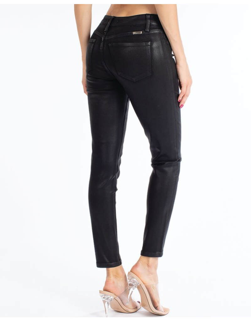 Mid Rise Coated Denim Super Skinny