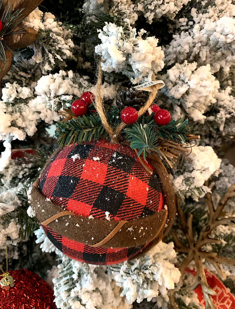 Plaid and Berries Ornament