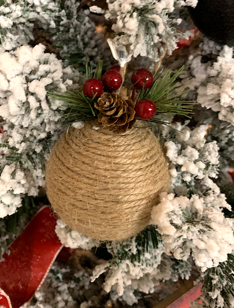 Berries and Burlap Ornaments