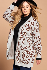 Leopard Printed Knit Cardigan