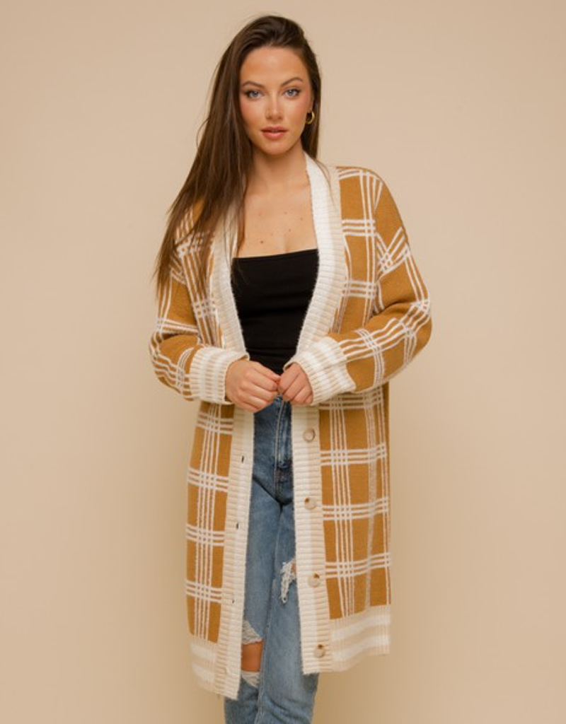 orange boyfriend cardigan