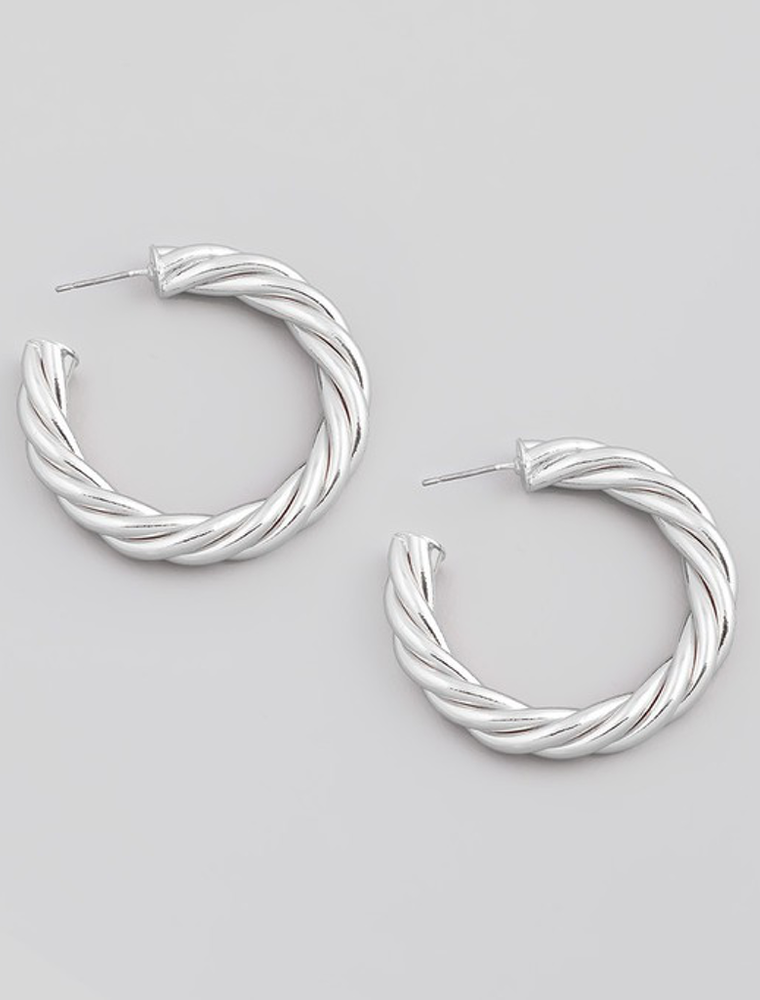 Circle Twist Open Hoop Earrings