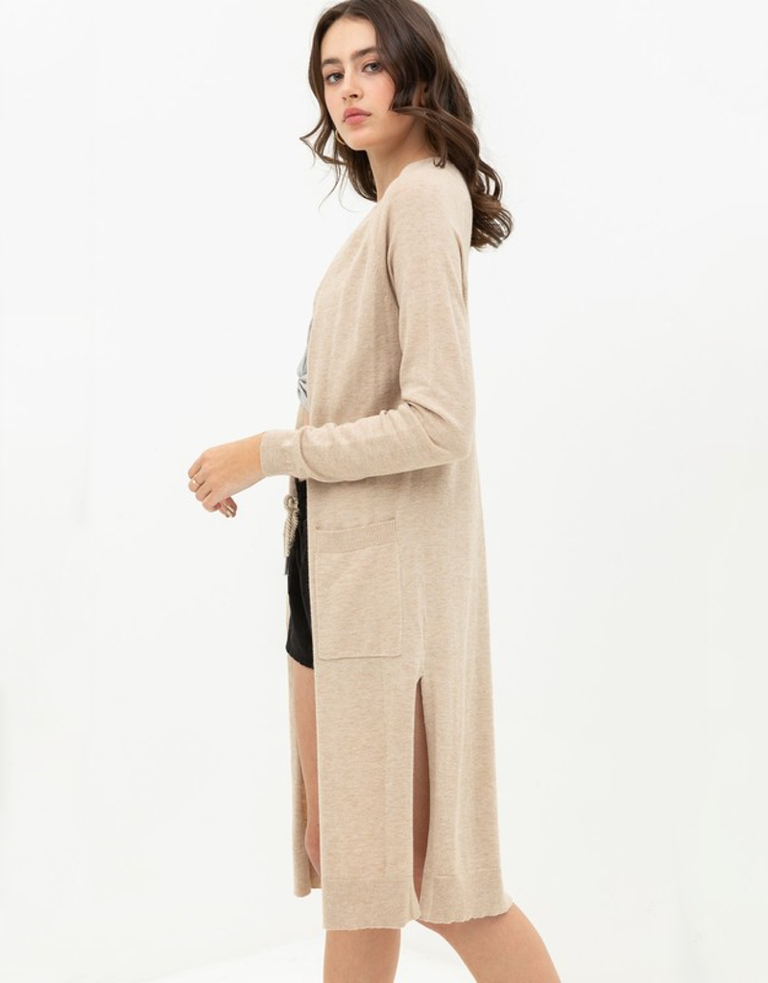 oatmeal duster cardigan