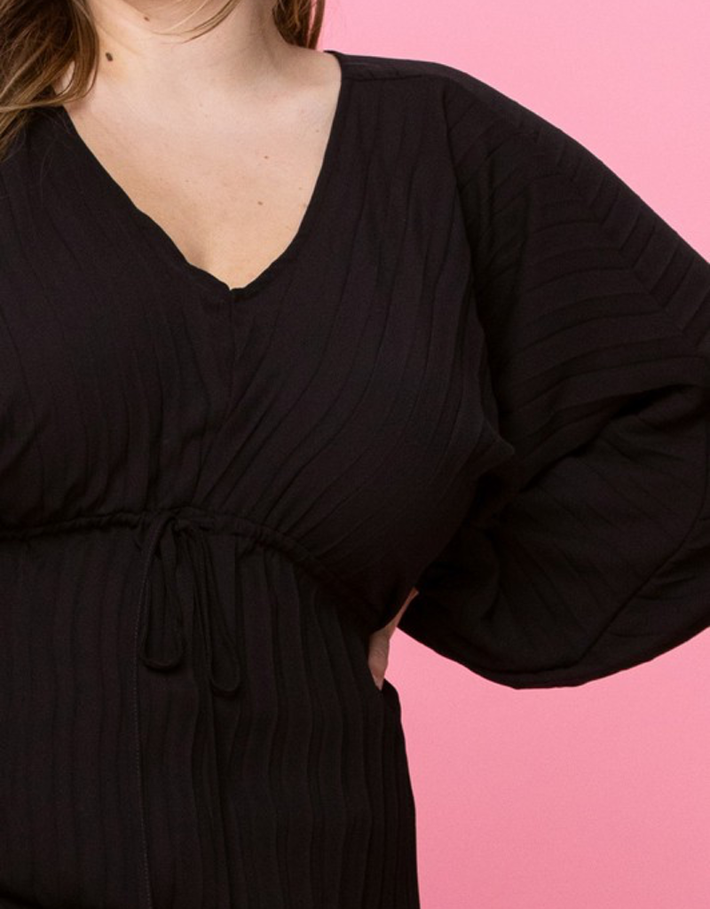 Solid Pleated Silky Fabric Top