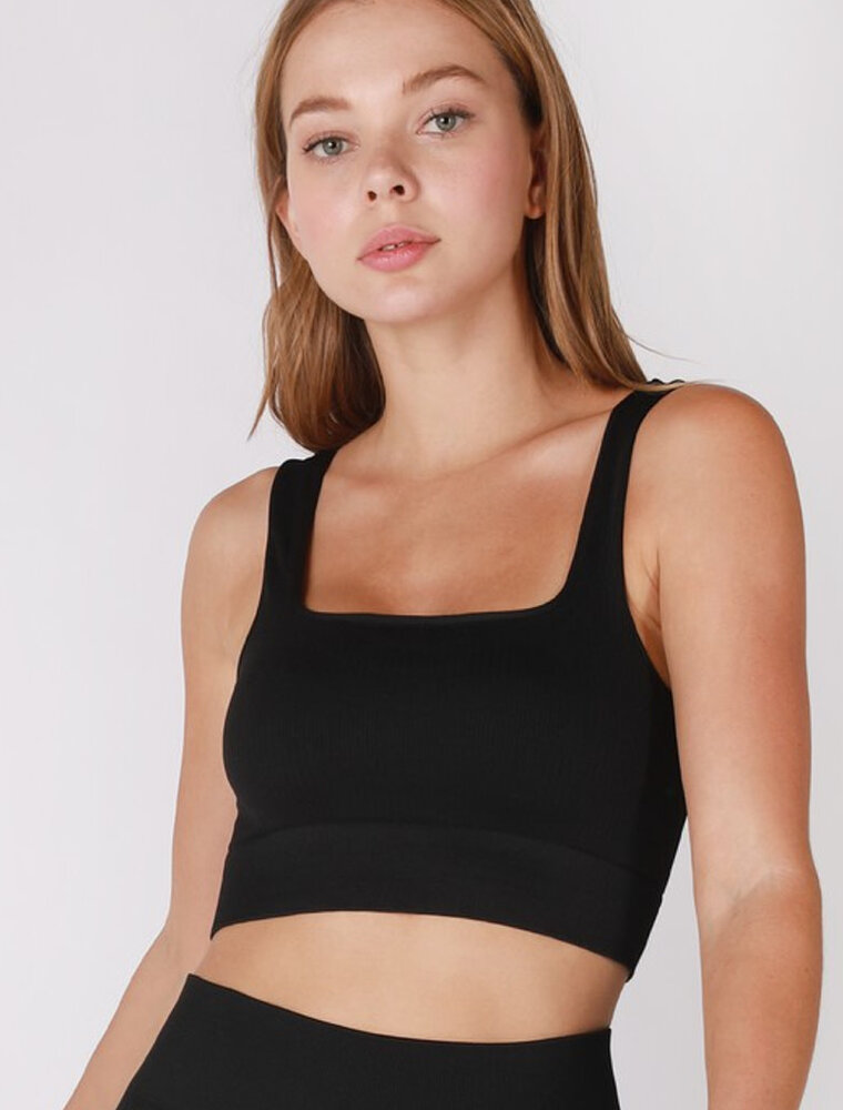 Ribbed Square Neck Crop Top