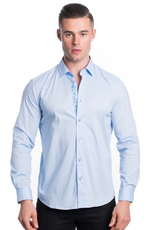 Long Sleeve Solid Dress Shirt - Light Blue
