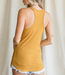 Button Ribbed Racer Back Tank Top