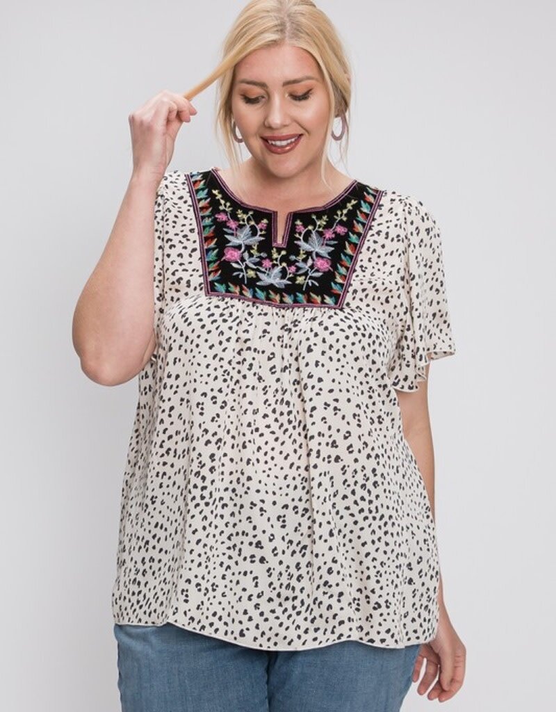 Leopard Printed Short Sleeve Top