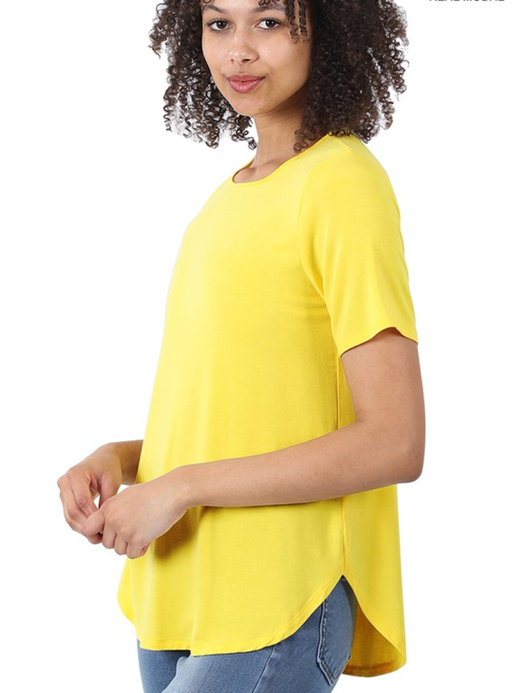 Modal Round Neck Short Sleeve - Yellow
