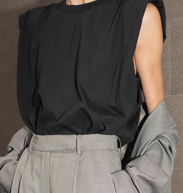 Sleeveless Top With Shoulder Pads