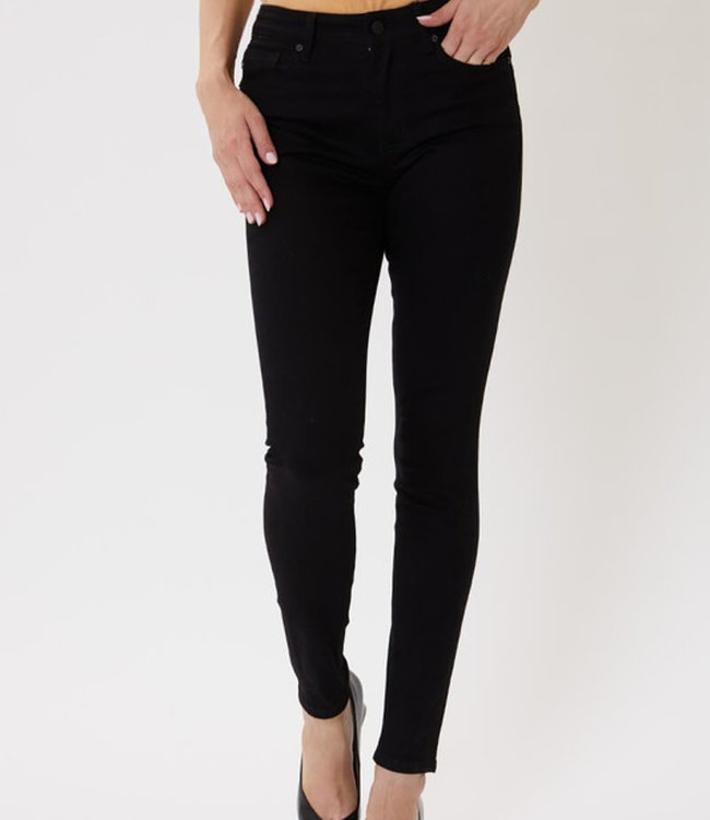 High Rise Basic Ankle Skinny Jeans -Black - Boutique 23