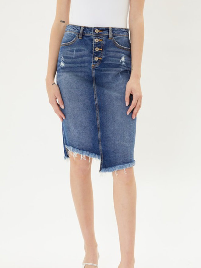 armani denim pencil skirt