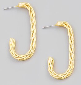 Wheat Chain Oval Hoop Earrings