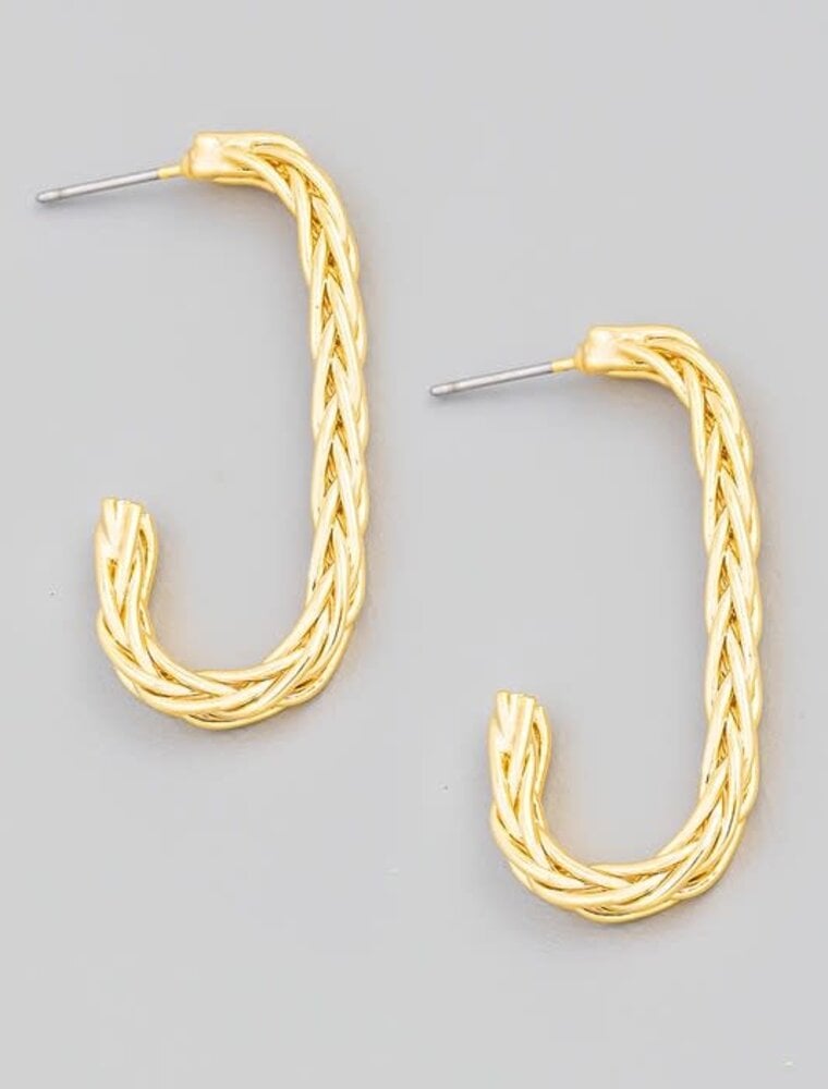 Wheat Chain Oval Hoop Earrings