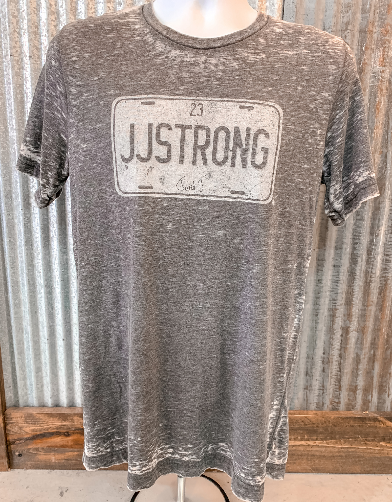JJ Strong License Plate Tee - Distressed Grey