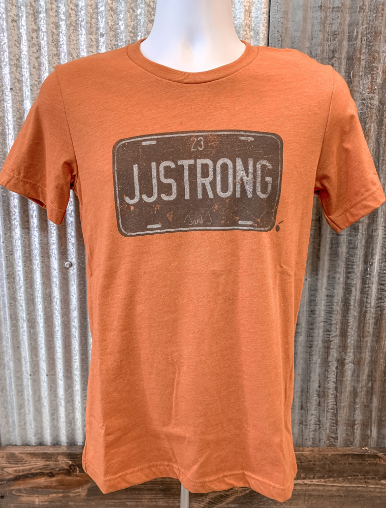 JJ Strong License Plate Tee - Burnt Orange