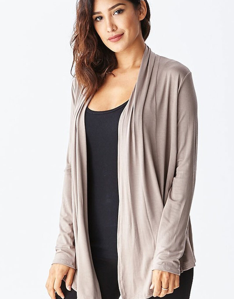 Basic Slouchy Cardigan - Mushroom