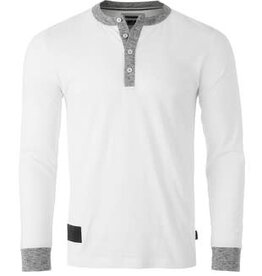 Contrast Neck and Cuff Long Sleeve - White