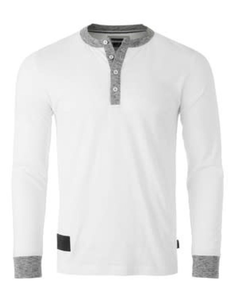 Contrast Neck and Cuff Long Sleeve - White