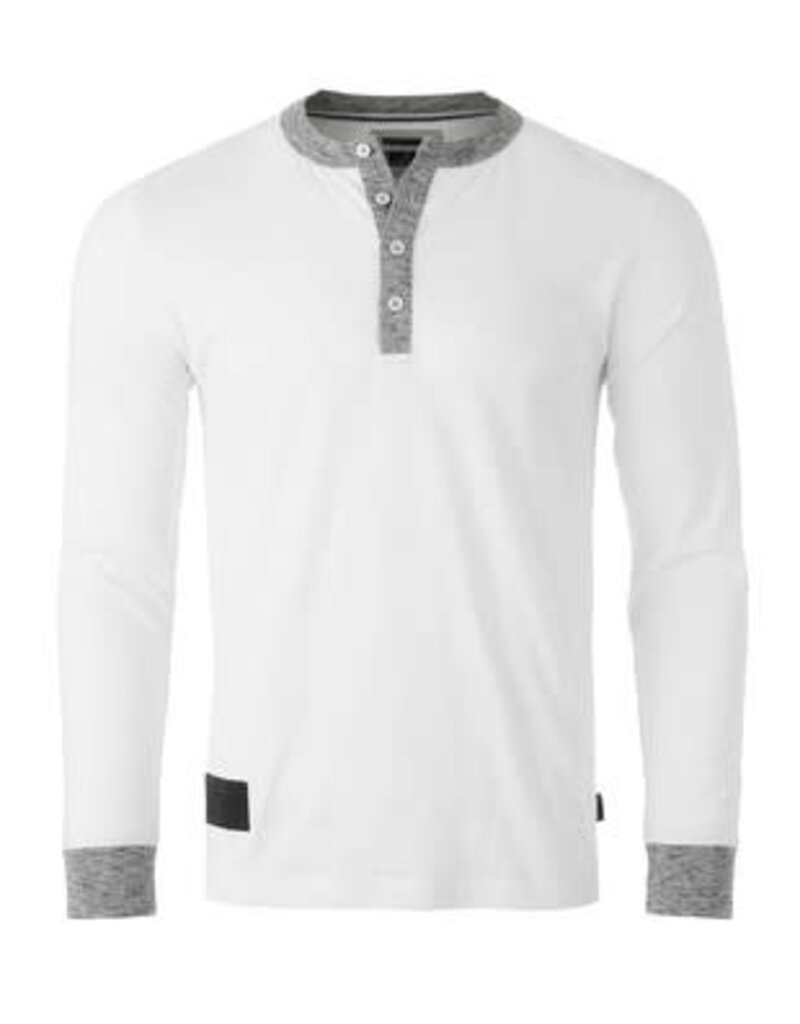 Contrast Neck and Cuff Long Sleeve - White