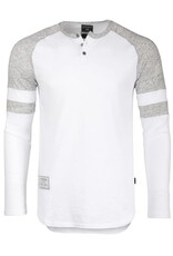 Long Sleeve Contrast Stripes Arm T-Shirt - White