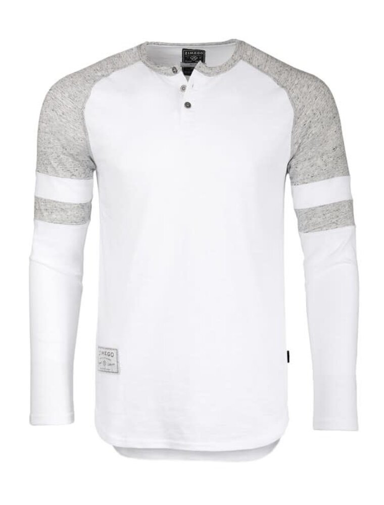 Long Sleeve Contrast Stripes Arm T-Shirt - White
