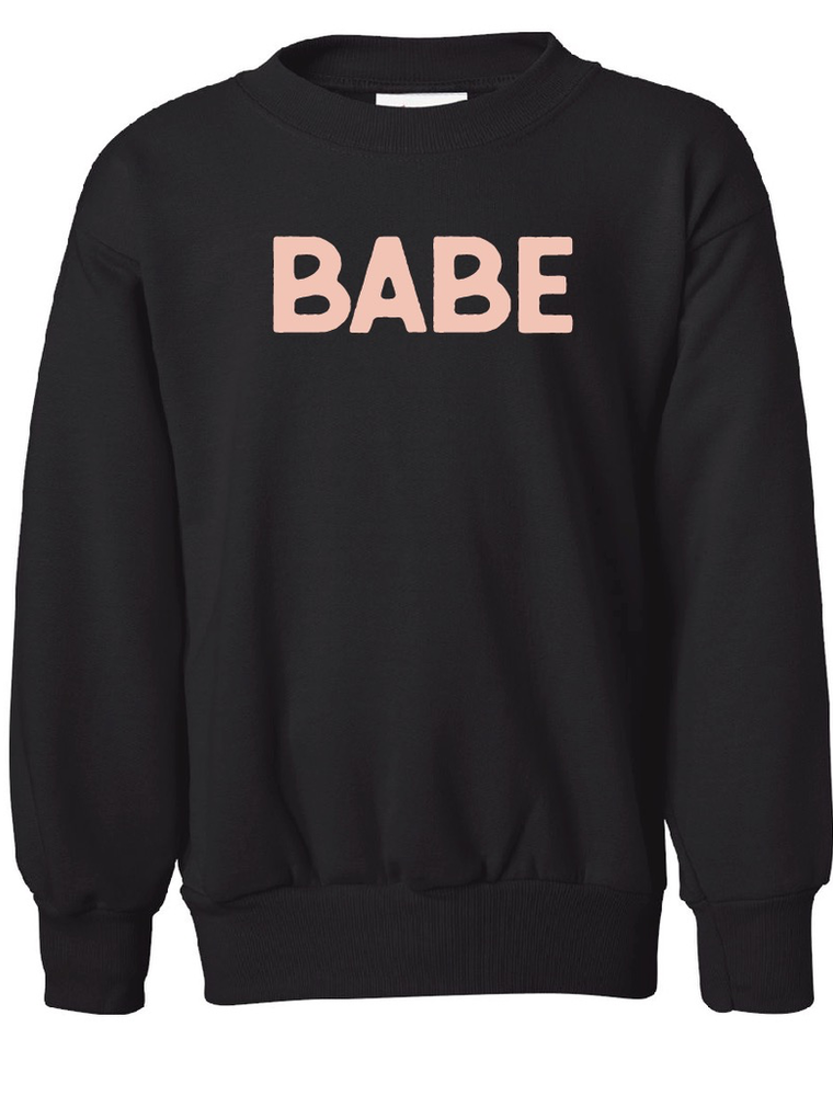 Kids Babe Crew Neck - Black