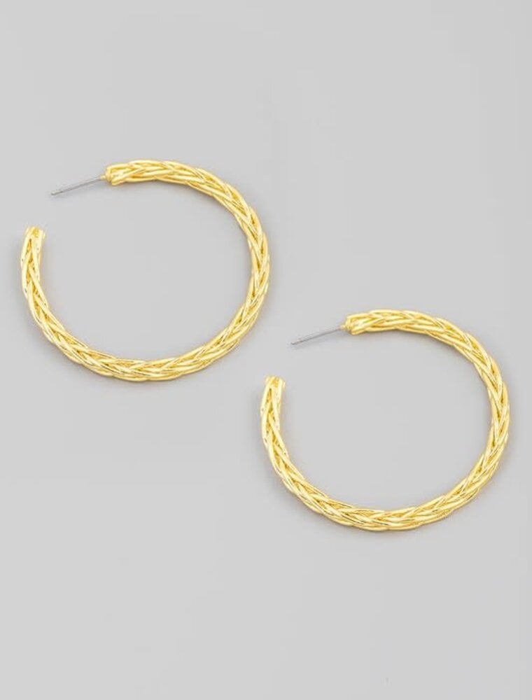 Wheat Chain Link Hoop Earrings