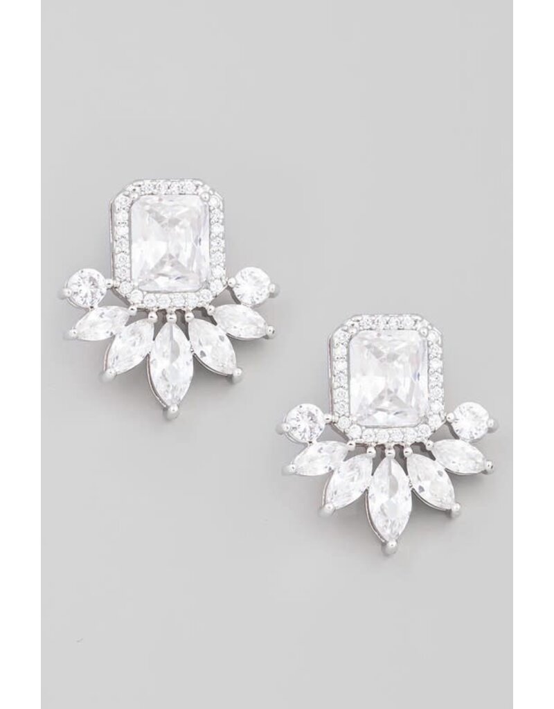 Mini Rhinestone Chandelier Stud Earrings