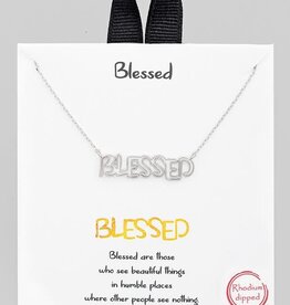 Blessed Print Charm Necklace