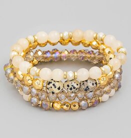 Four Piece Faceted Bead Bracelet Set