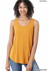 Basic Thick Strap Modal Tank Top - Golden Mustard