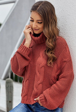 Weather Cable Knit Turtleneck Sweater