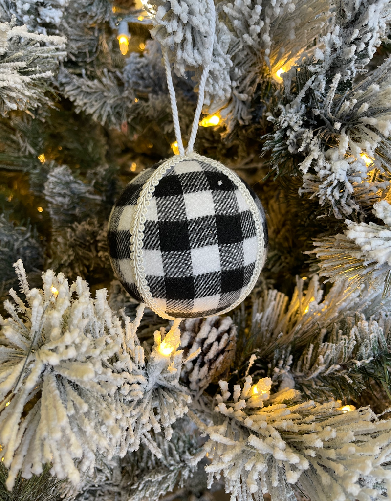 Black Buffalo Check Ball Ornament