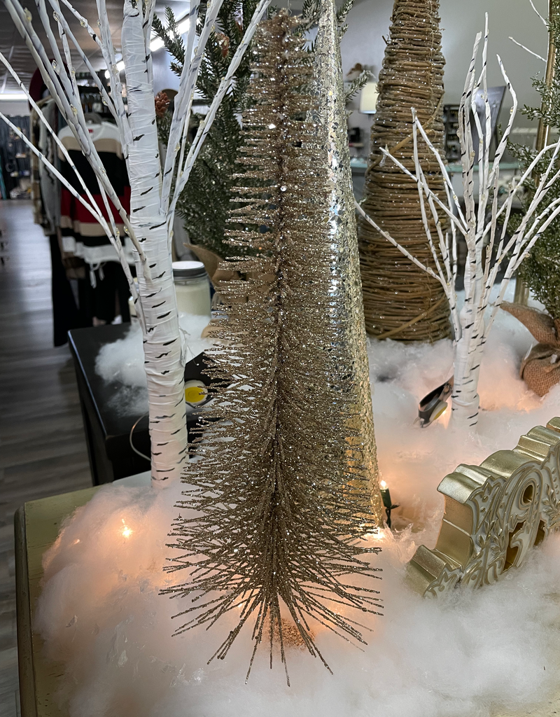 Champagne Glitter Bristle Tree