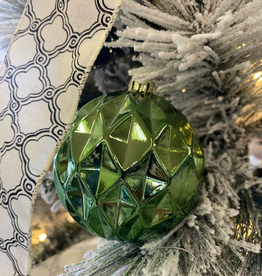 Green Shiny Diamond Christmas Ball Ornament