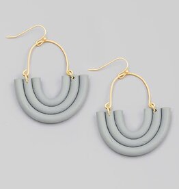 Semi Circle Clay Hoop Earrings