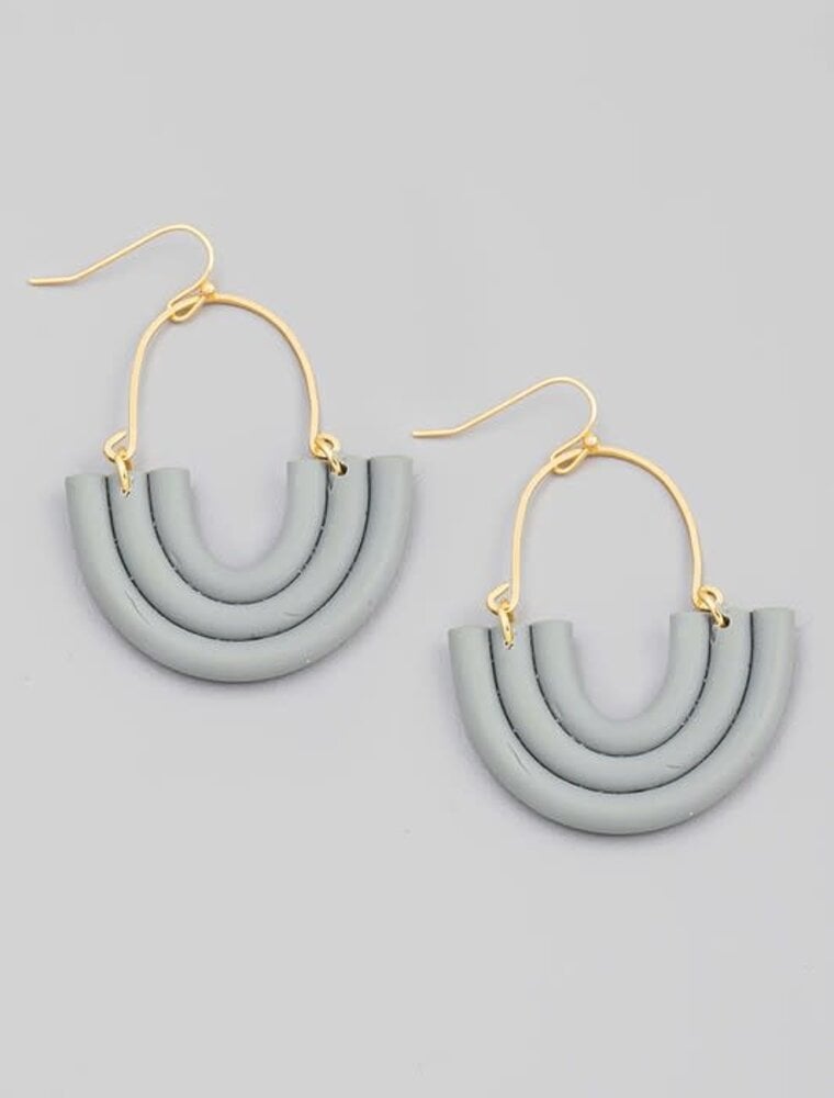 Semi Circle Clay Hoop Earrings