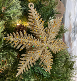 Gold Glitter Snowflake Ornament