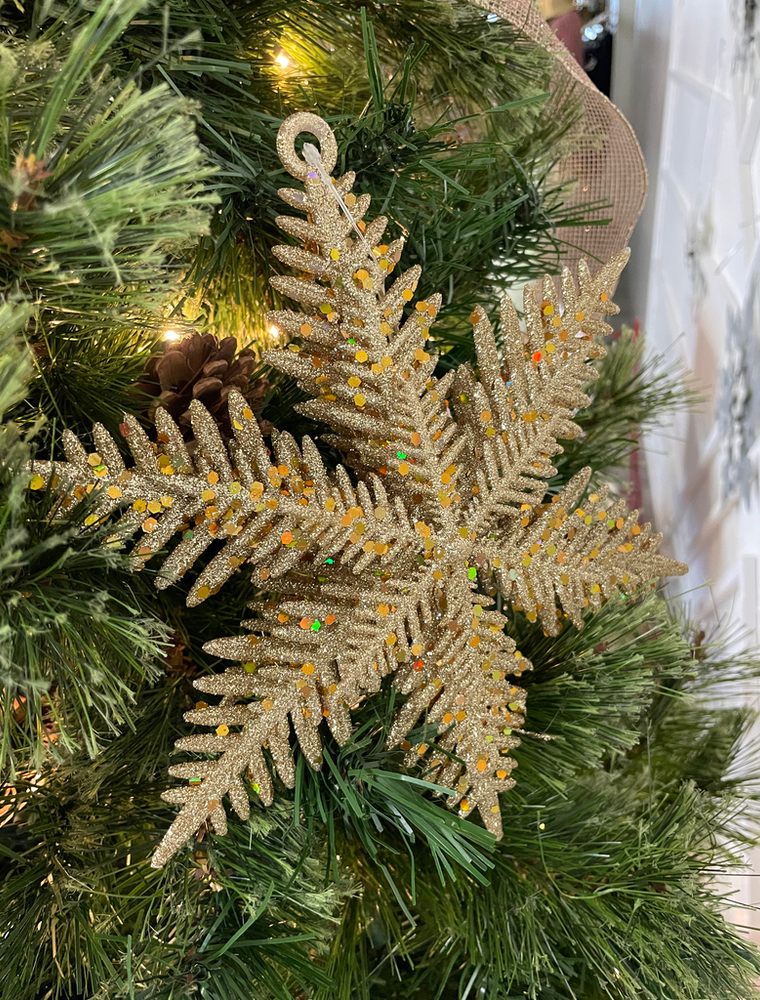 Gold Glitter Snowflake Ornament