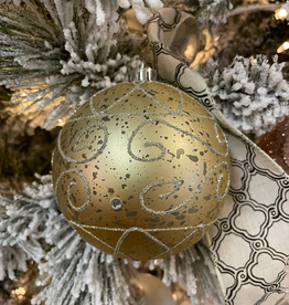 Mercury Swirl Round Ornaments - Gold